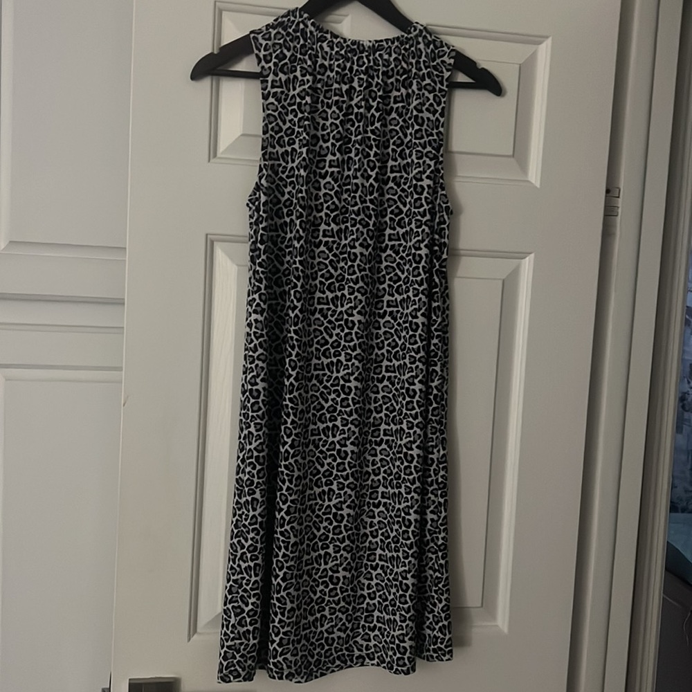 Leopard Print Michael Kors Drawstring Collar Dres… - image 5